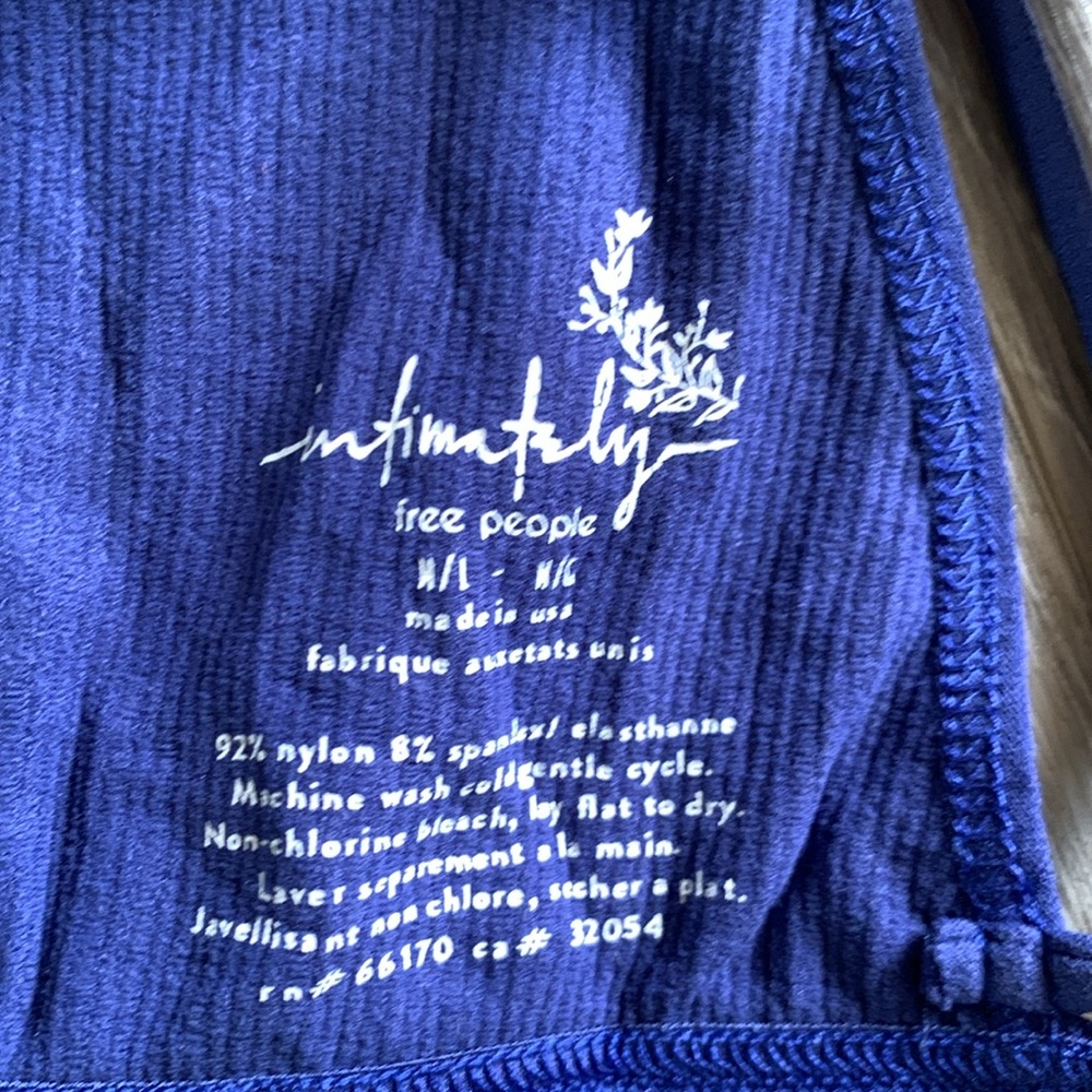 NWOT FREE PEOPLE High Neck Strappy Back Bralette Blue - Picture 7 of 7